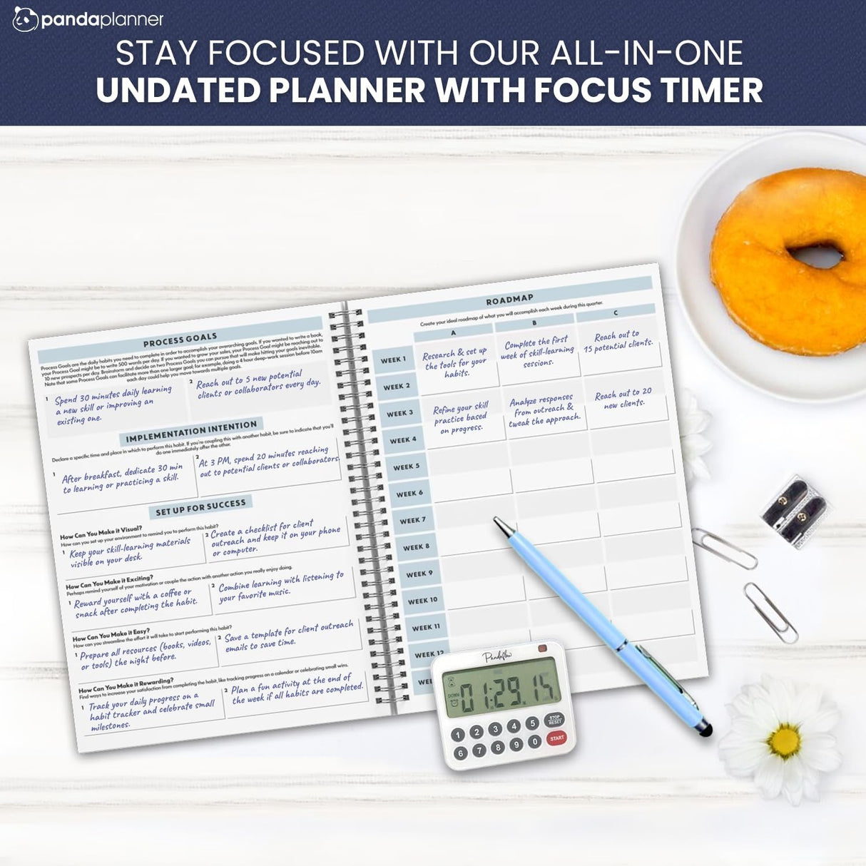Ultimate 6 Month Productivity Bundle - Spiral Planner and Timer For Increased Focused