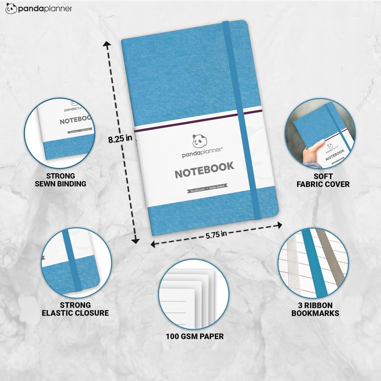 Cloth Hardcover Wide Ruled Notebook Journal