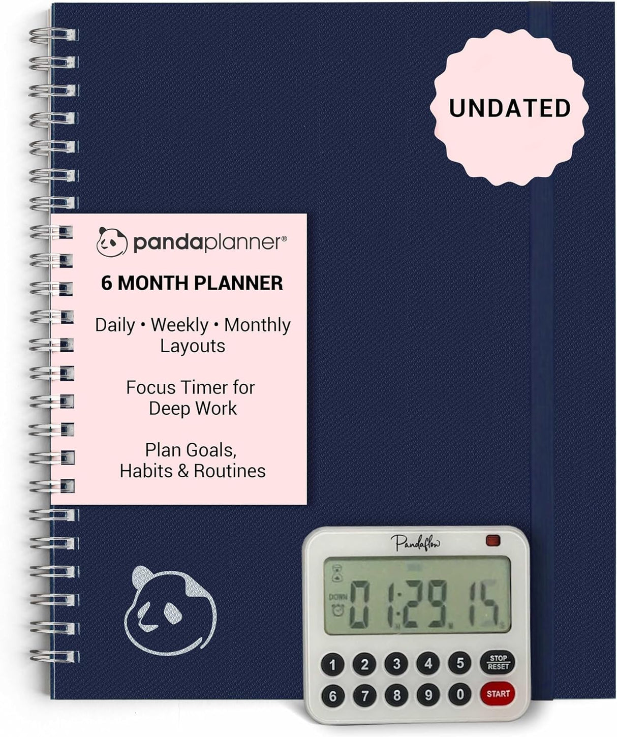 Ultimate 6 Month Productivity Bundle - Spiral Planner and Timer For Increased Focused