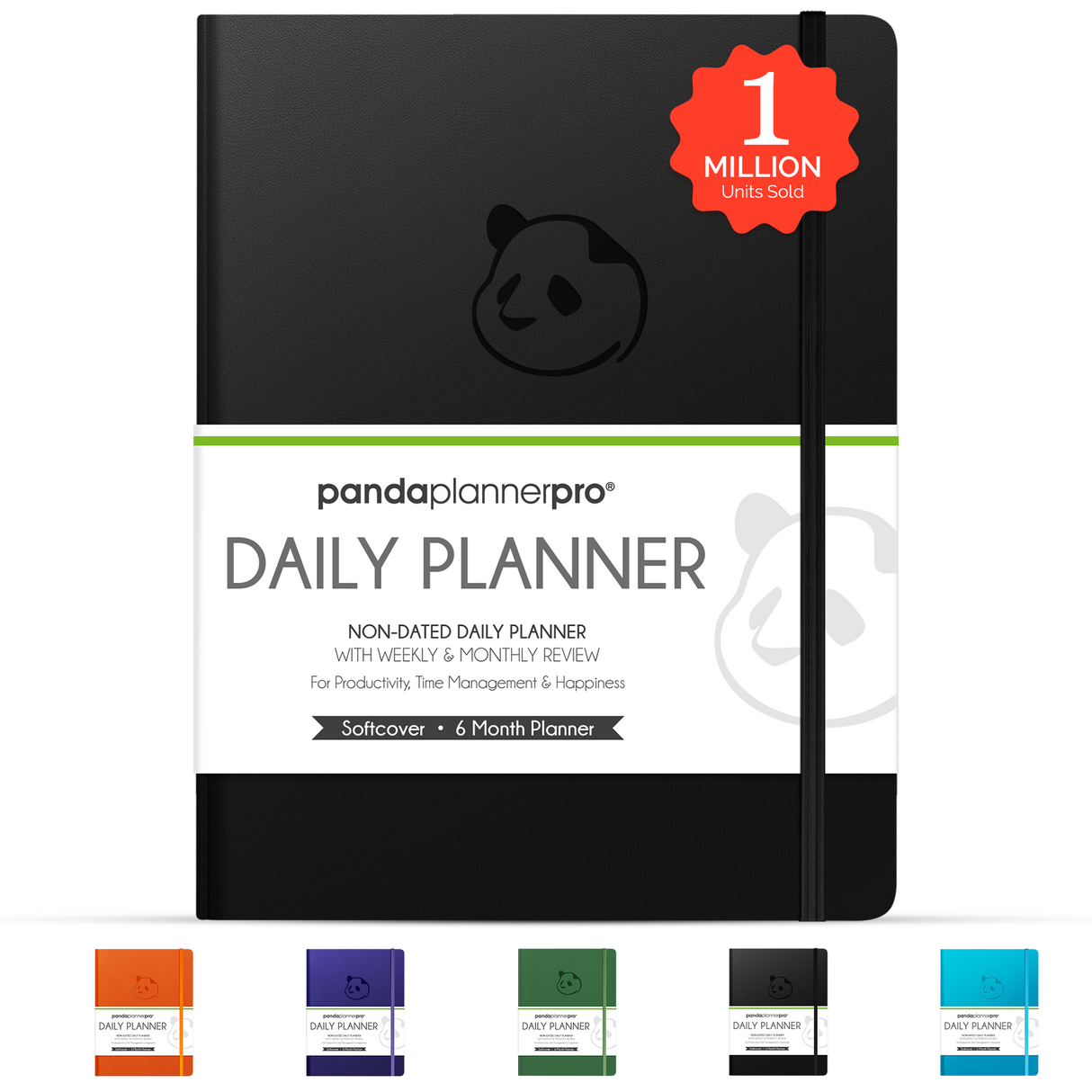 6 Month Panda Pro Planners – Large Daily Planner in 3 Sections