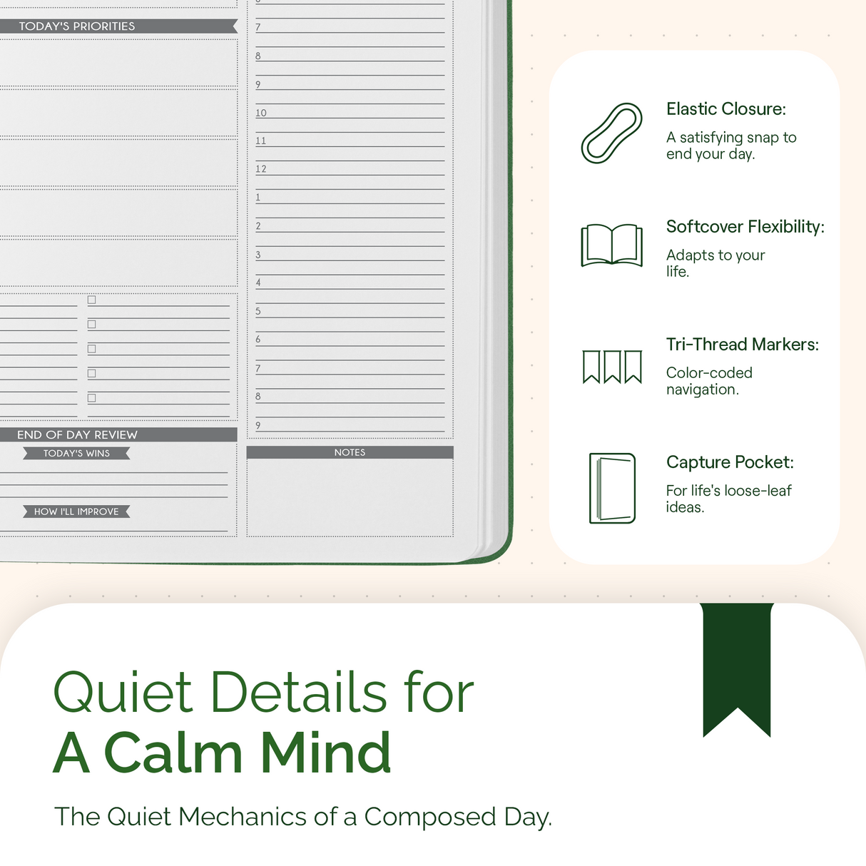 6 Month Panda Pro Planners – Large Daily Planner in 3 Sections