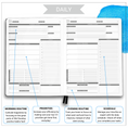 Load image into Gallery viewer, 2 - 6 Month Pro – Large Daily Planner in 3 Sections – Monthly, Weekly & Daily Pages & Colorful Sticky Notes Bundle
