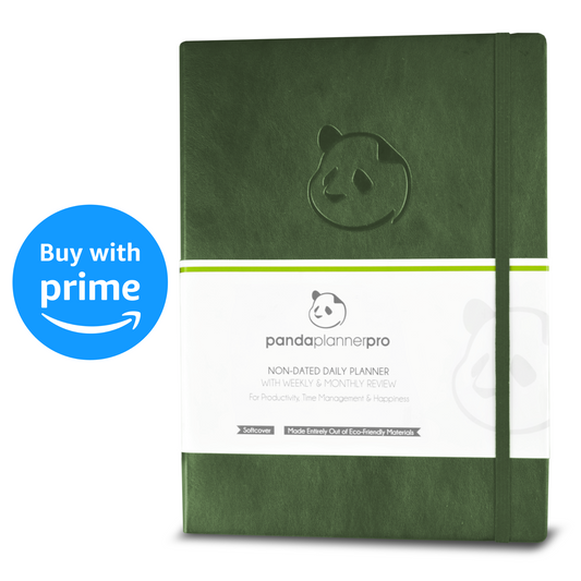 6 Month Pro Green – Large Daily Planner in 3 Sections – Monthly, Weekly & Daily Pages