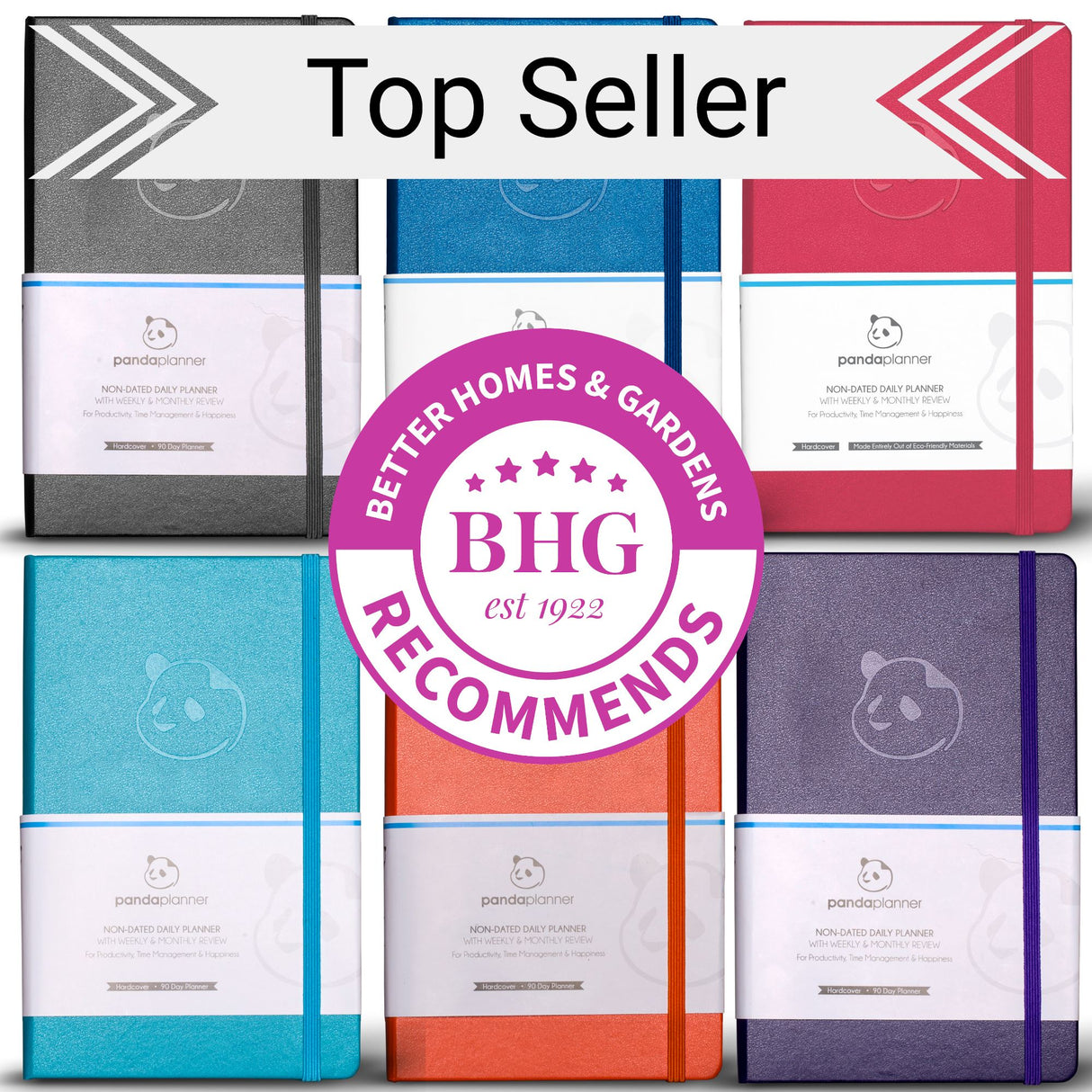 3 Month Classic - Mindful Daily Planning in 3 Sections - Monthly, Weekly & Daily Panda Planner Classic 5.25” x 8.25” Undated Hardcover