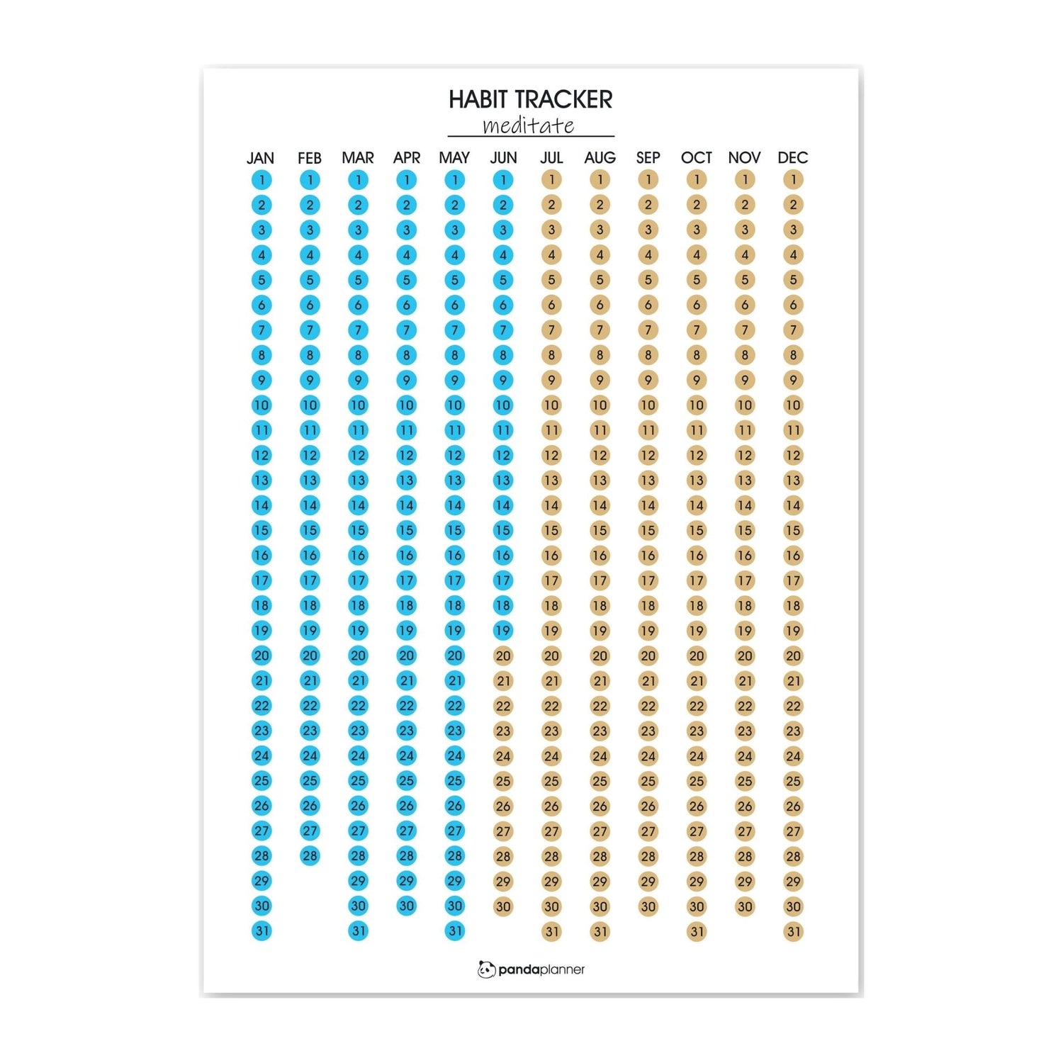 Habit Tracker Calendar – Scratch off Habit Tracker for Accountability & Building New Habits Habit Tracker Poster 16.5" x 24" Full Year