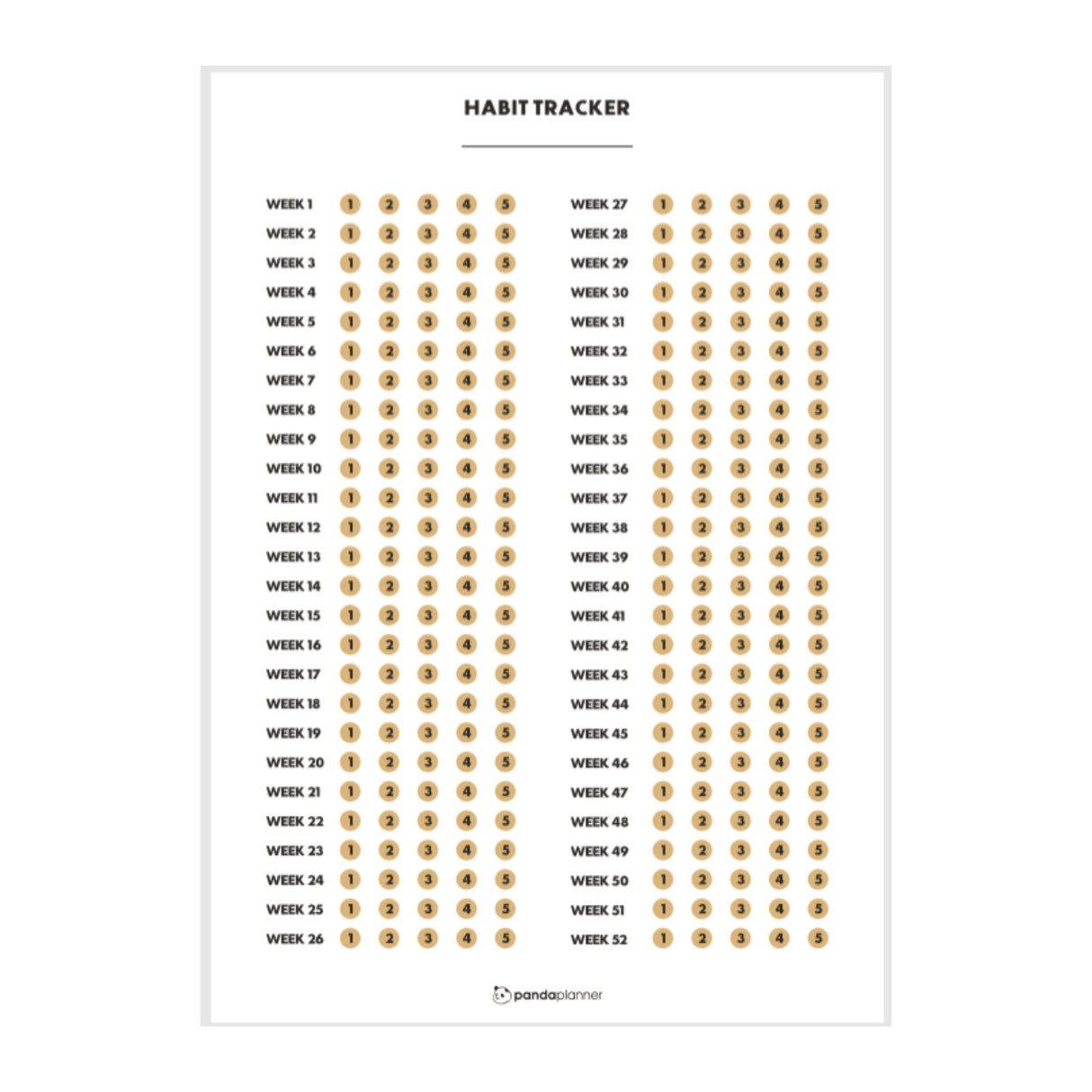Habit Tracker Calendar – Scratch off Habit Tracker for Accountability & Building New Habits Habit Tracker Poster 16.5" x 24" 5 per Week