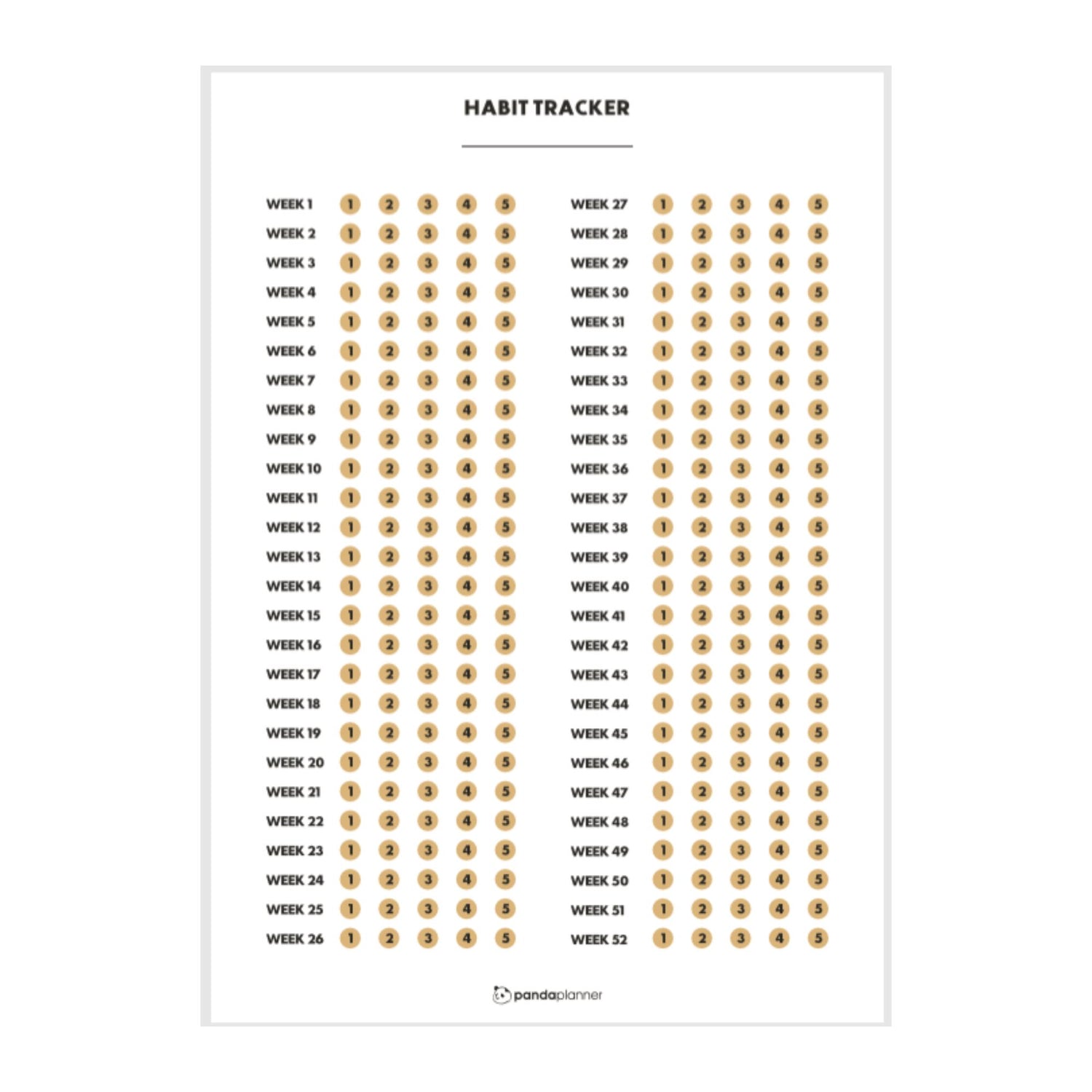 Habit Tracker Calendar – Scratch off Habit Tracker for Accountability & Building New Habits Habit Tracker Poster 16.5" x 24" 5 per Week