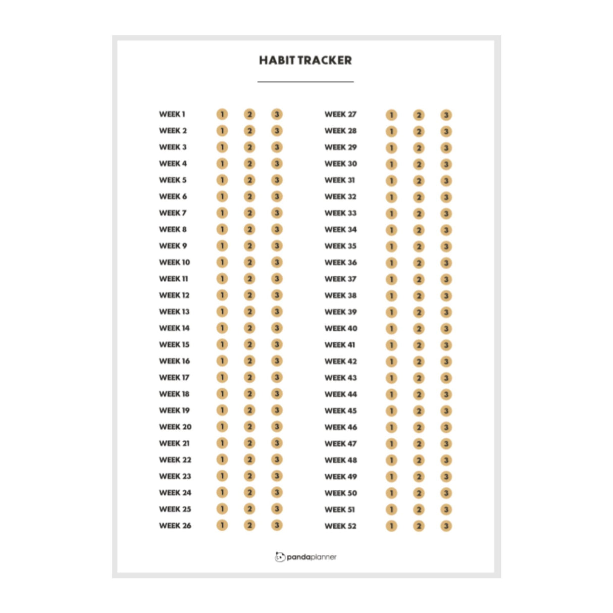 Habit Tracker Calendar – Scratch off Habit Tracker for Accountability & Building New Habits Habit Tracker Poster 16.5" x 24" 3 per Week