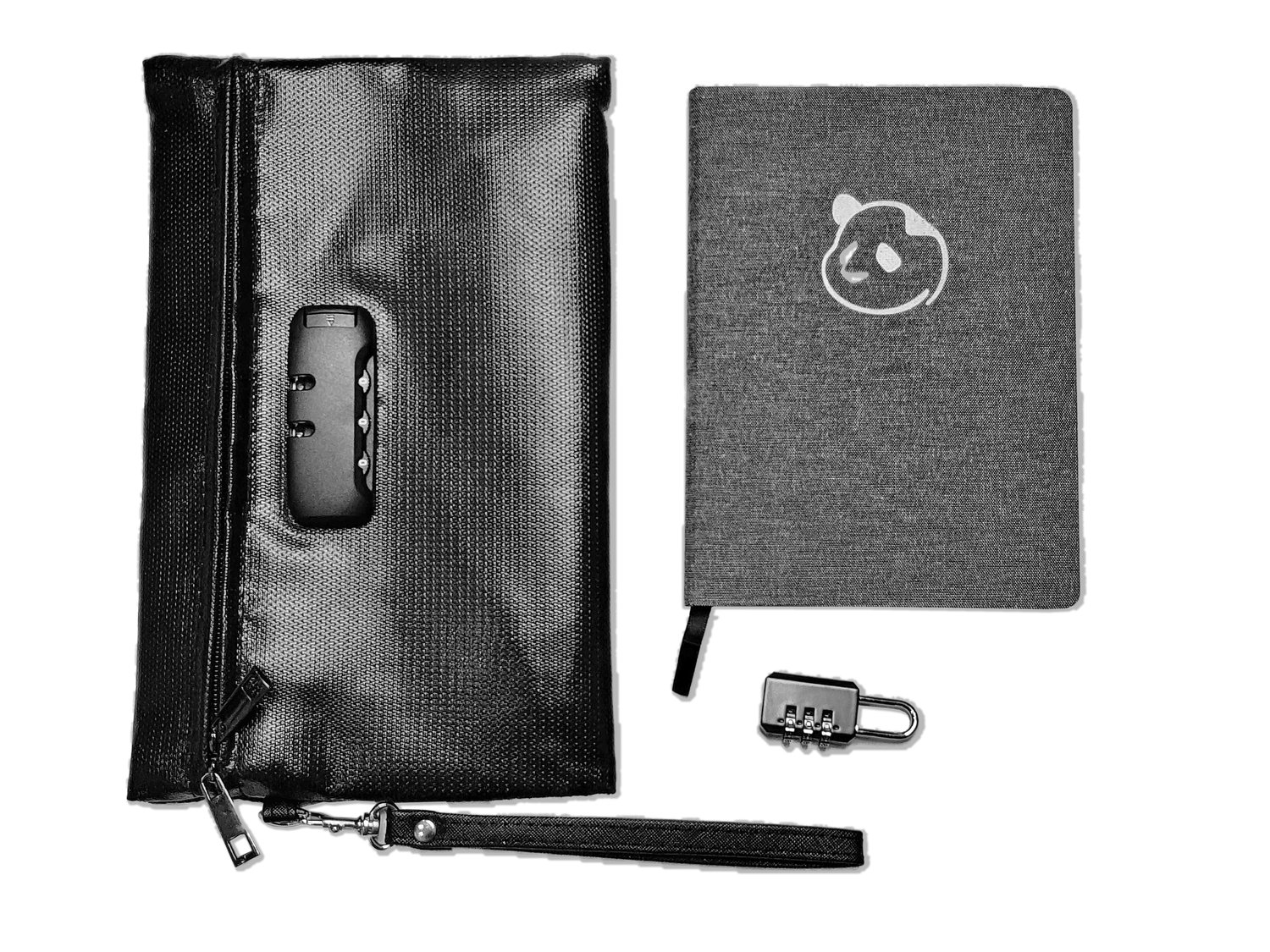 Password Keeper with Locking Fire & Water Resistant Bag