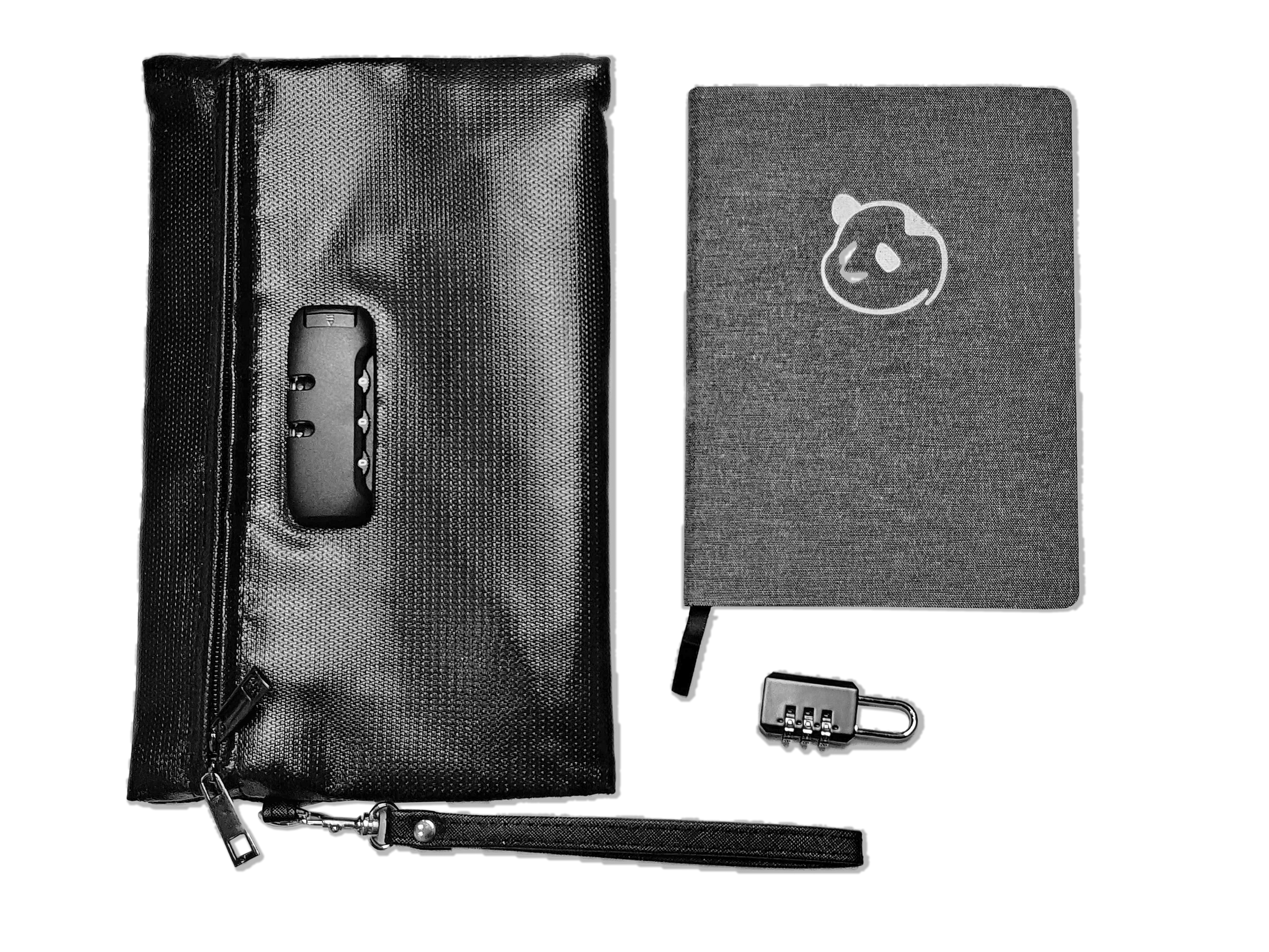 Password Keeper with Locking Fire & Water Resistant Bag
