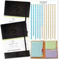 Load image into Gallery viewer, 2 x 6 Month Pro Planners & Sticky Notes & Habit Tracker Bundle Panda Planner 2 x Black 6 Month Planner + Spring Sticky Notes + Full Year Habit Tracker 
