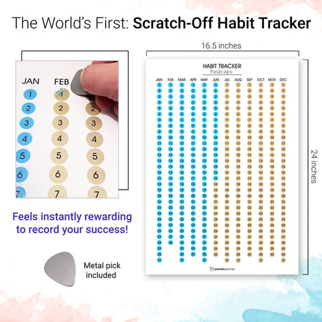 Habit Tracker Calendar - Scratch Off Habit Poster - Clear Visual Habit Progress; Accountability Journal for Hitting Your Goals - by Panda Planner Habit Tracker Poster Panda Planner