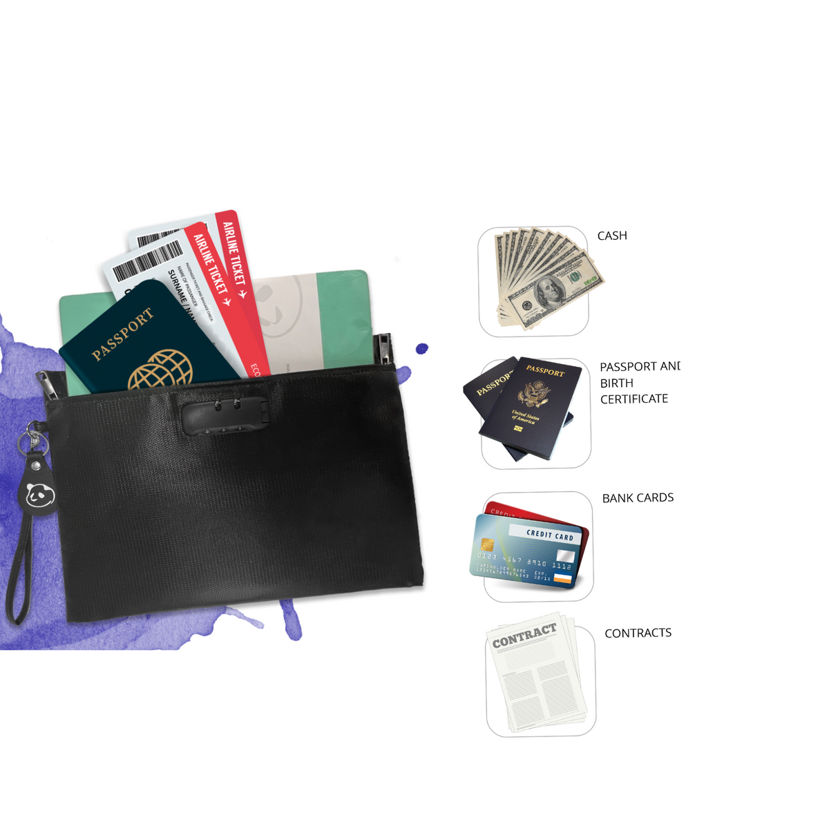 Secure Documents with Fireproof and Waterproof Document Bag – Panda Planner
