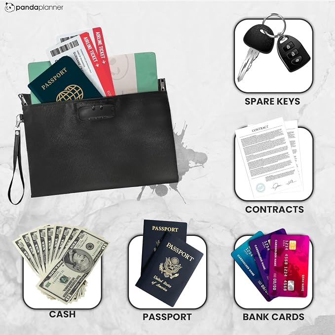 Water & Fire Resistant Document Bag with Lock
