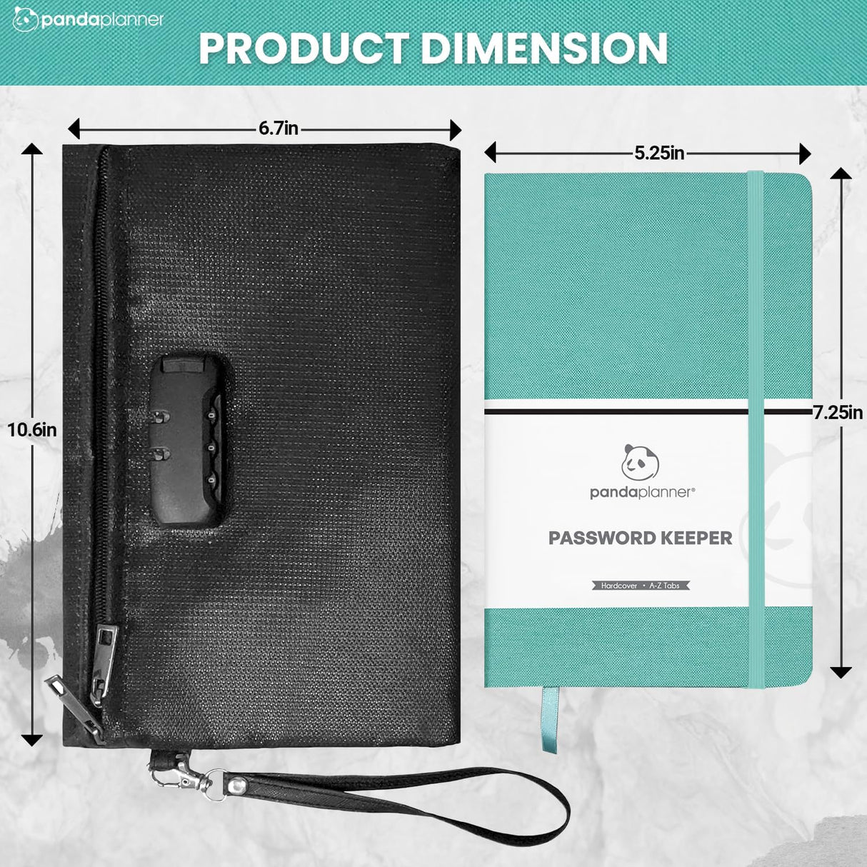 Password Keeper with Locking Fire & Water Resistant Bag