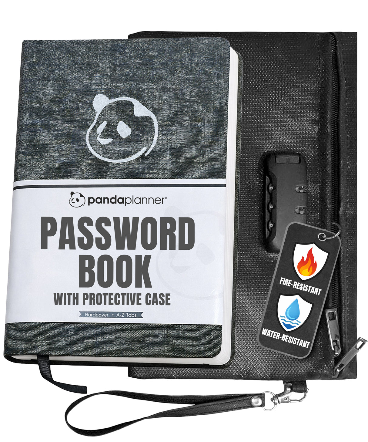 Password Keeper with Locking Fire & Water Resistant Bag