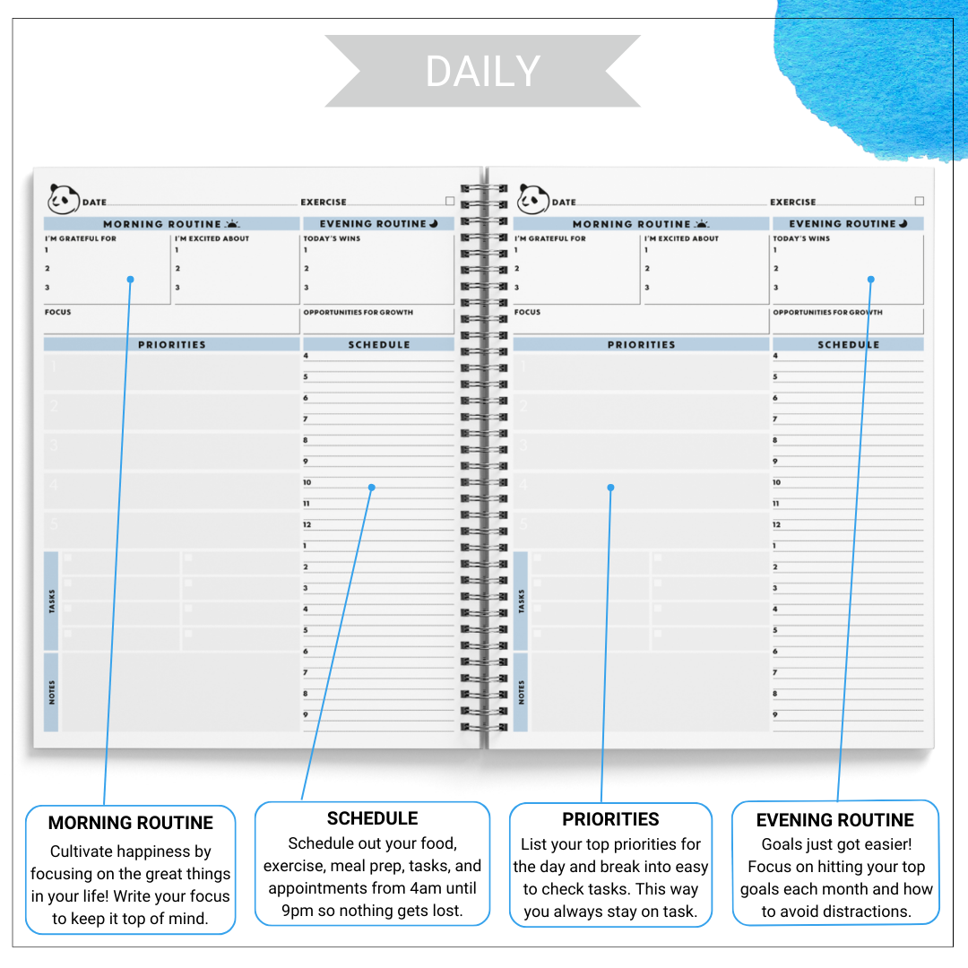 Ultimate 6 Month Productivity Bundle - Spiral Planner and Timer For Increased Focused