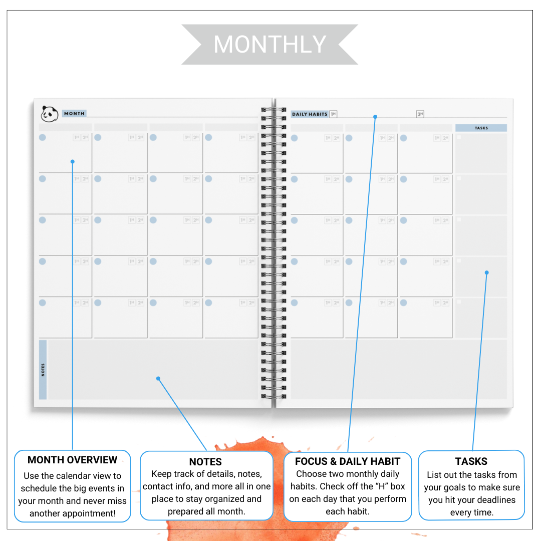 Ultimate 6 Month Productivity Bundle - Spiral Planner and Timer For Increased Focused