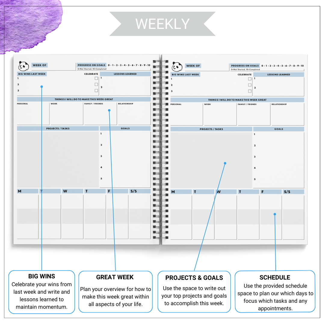 Ultimate 6 Month Productivity Bundle - Spiral Planner and Timer For Increased Focused