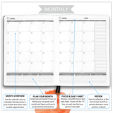 6 Month Panda Pro Planners – Large Daily Planner in 3 Sections