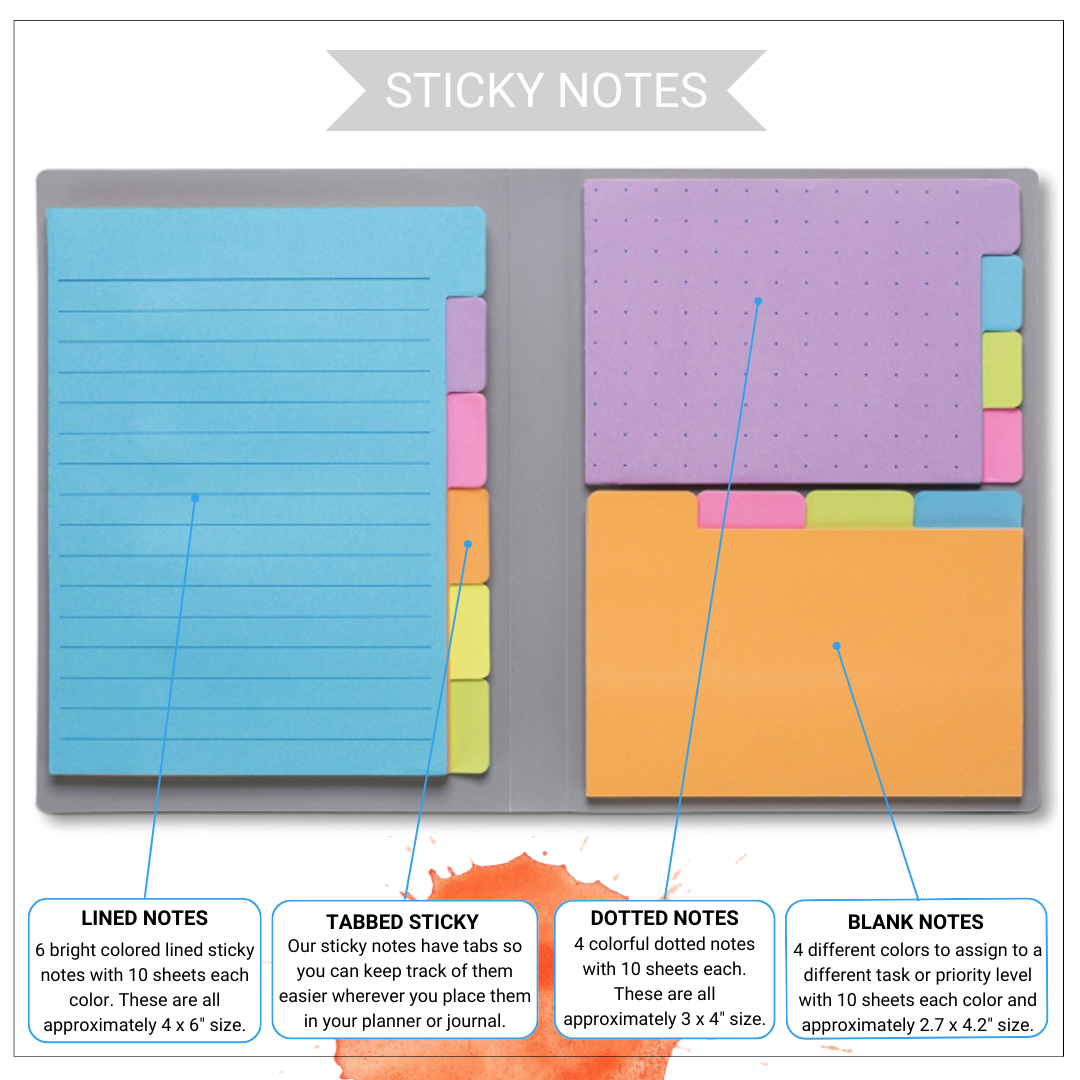 Planners Sticky Notes for Organization & Productivity