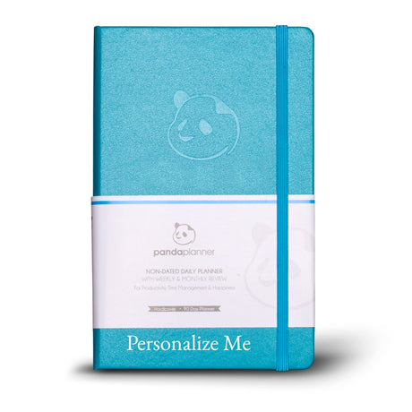 3 Month Classic - Mindful Daily Planning in 3 Sections - Monthly, Weekly & Daily Panda Planner Classic 5.25” x 8.25” Undated Hardcover Cyan Yes 