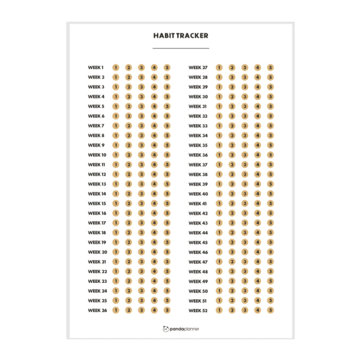 Habit Tracker Calendar – Scratch off Habit Tracker for Accountability & Building New Habits Habit Tracker Poster 16.5" x 24" 5 per Week 