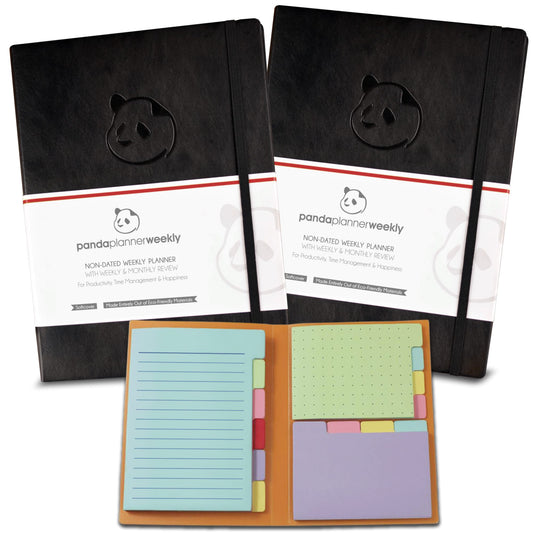 2 x 12 Month Weekly Planner – See Your Weekly Meetings at a Glance & Sticky Notes Organization Bundle Panda Planner 2 x 12 Month Planner + Spring Sticky Notes 
