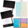Load image into Gallery viewer, 2 x 12 Month Weekly Planner & Sticky Notes Organization & Habit Tracker Calendar Bundle Panda Planner 2 x Black 12 Month Planners + Classic Sticky Notes + Full Year Habit Tracker 
