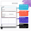 Load image into Gallery viewer, Panda Planner Weekly Black Weekly Planner Panda Planner 
