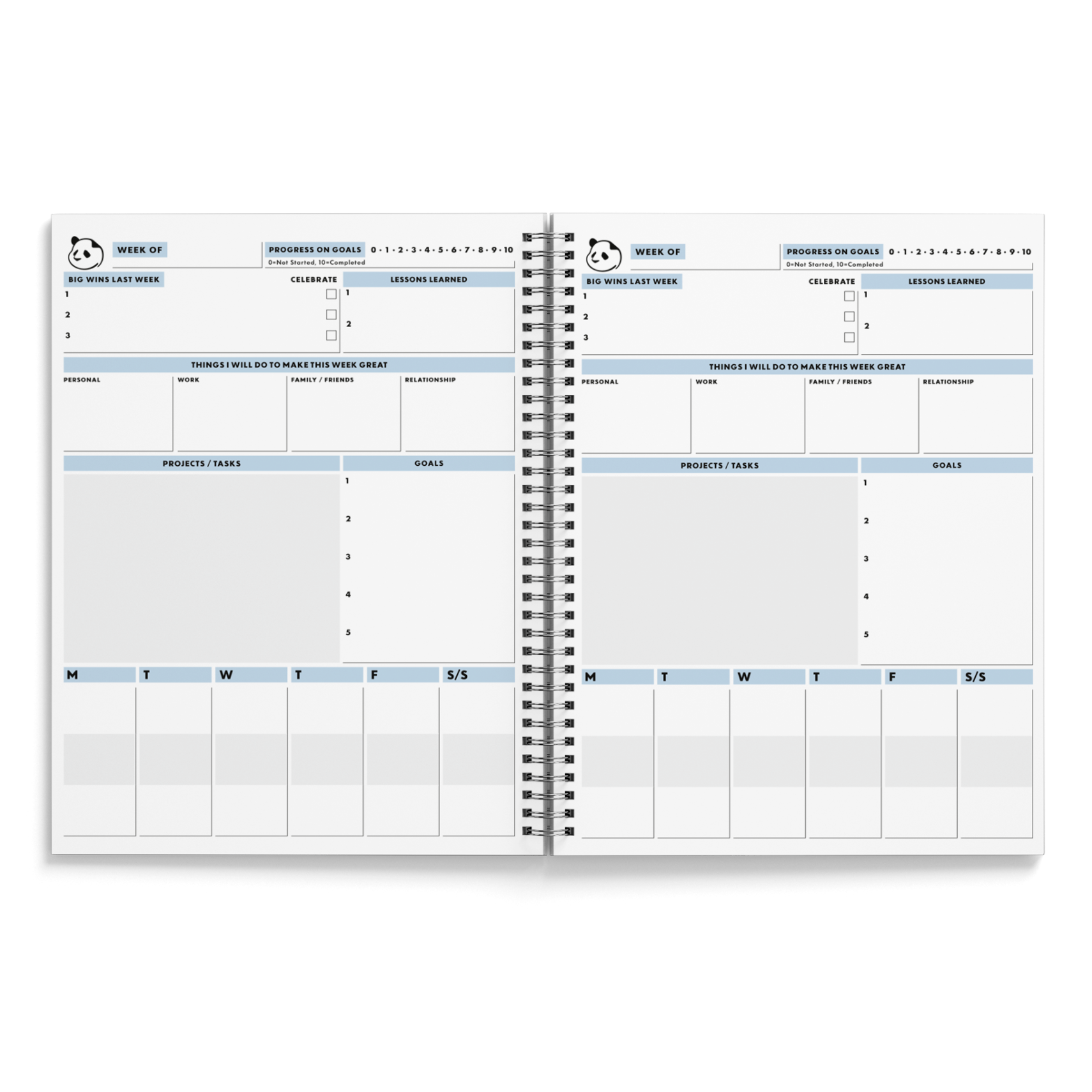 Ultimate 6 Month Productivity Bundle - Spiral Planner with Goal Setting, Monthly, Weekly & Daily Pages and Timer For Increased Focused