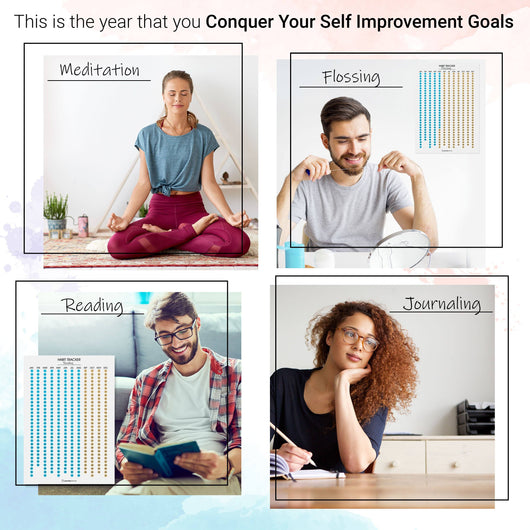 Habit Tracker Calendar - Scratch Off Habit Poster - Clear Visual Habit Progress; Accountability Journal for Hitting Your Goals - by Panda Planner Habit Tracker Poster Panda Planner 